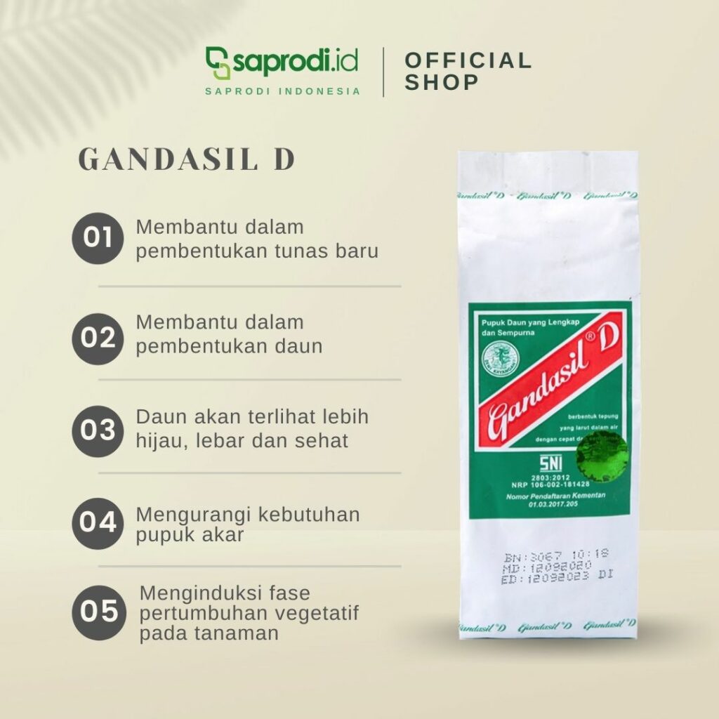 Kalatham - GANDASIL D Pupuk Daun Lengkap - 100 Gram – Saprodi Indonesia